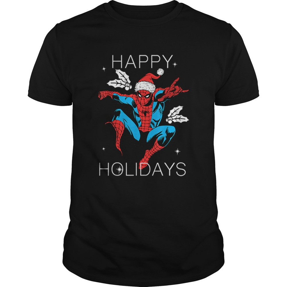Marvel Spiderman Happy Holidays Santa Christmas Shirt